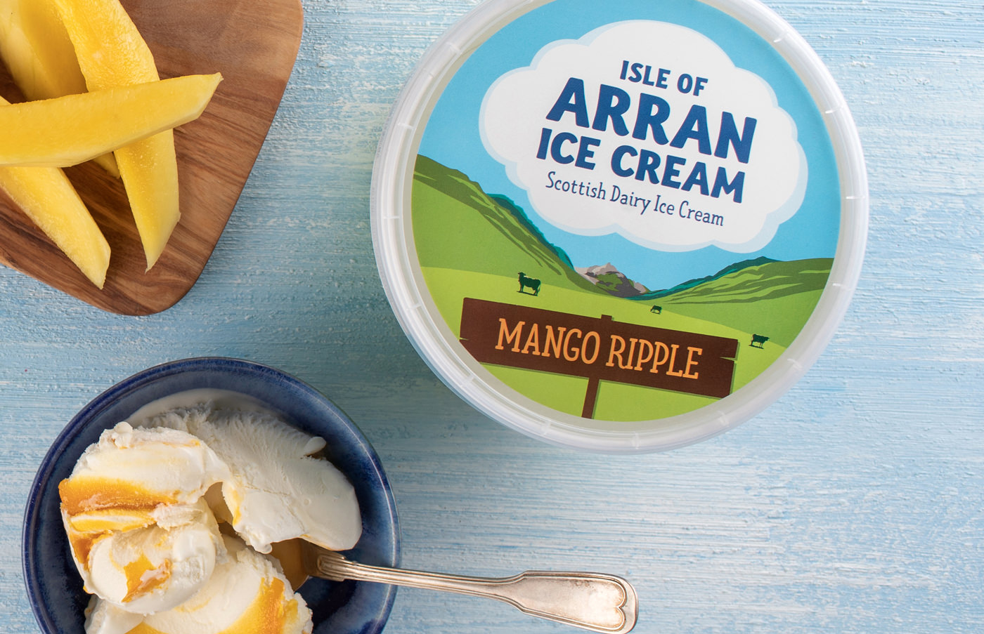 Arran Mango Ripple Ice Cream